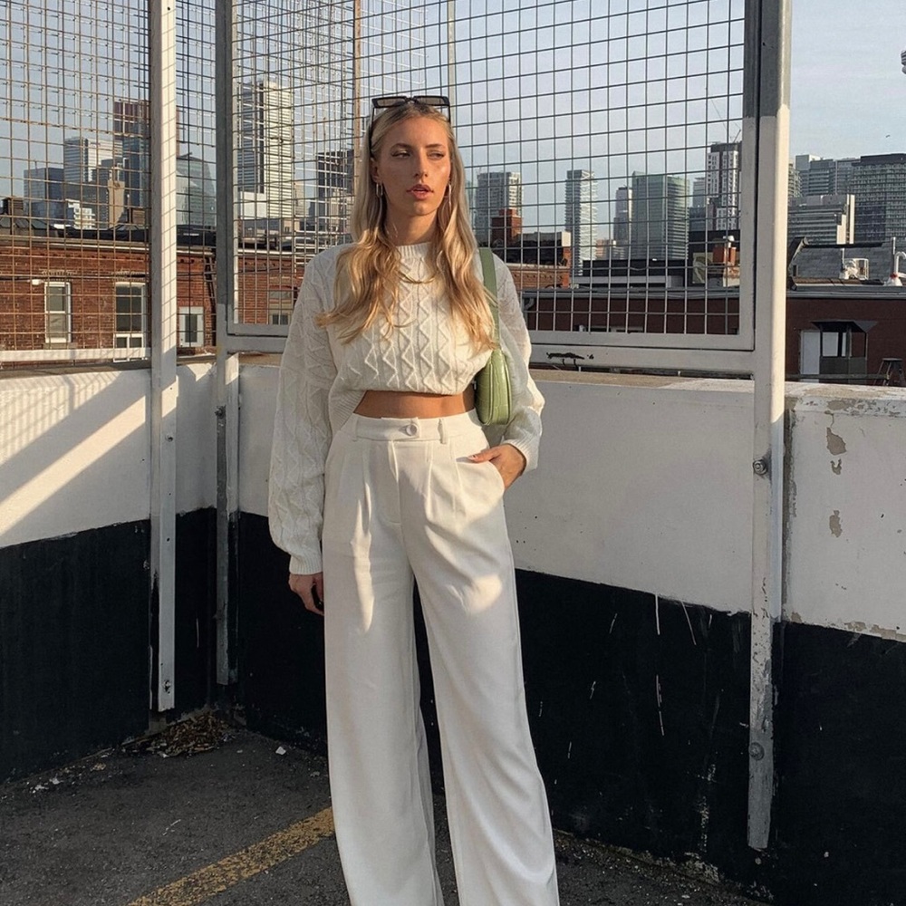 NWOT: Princess Polly Huxley White Pants - PANTS ONLY